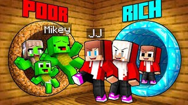 Thumbnail de JJ and Mikey: POOR vs RICH Choose A Door Family Battle in Minecraft - Maizen