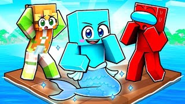 Thumbnail de Me Hice pasar por SIRENA en Una BALSA en Minecraft!