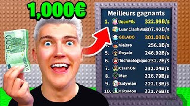Thumbnail de J'ai PAYÉ 1.000€ pour être dans le TOP MONDIAL sur Steal a Brainrot